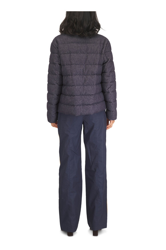 Moncler Bessettez Navy Blue Cotton Down Jacket - view 3