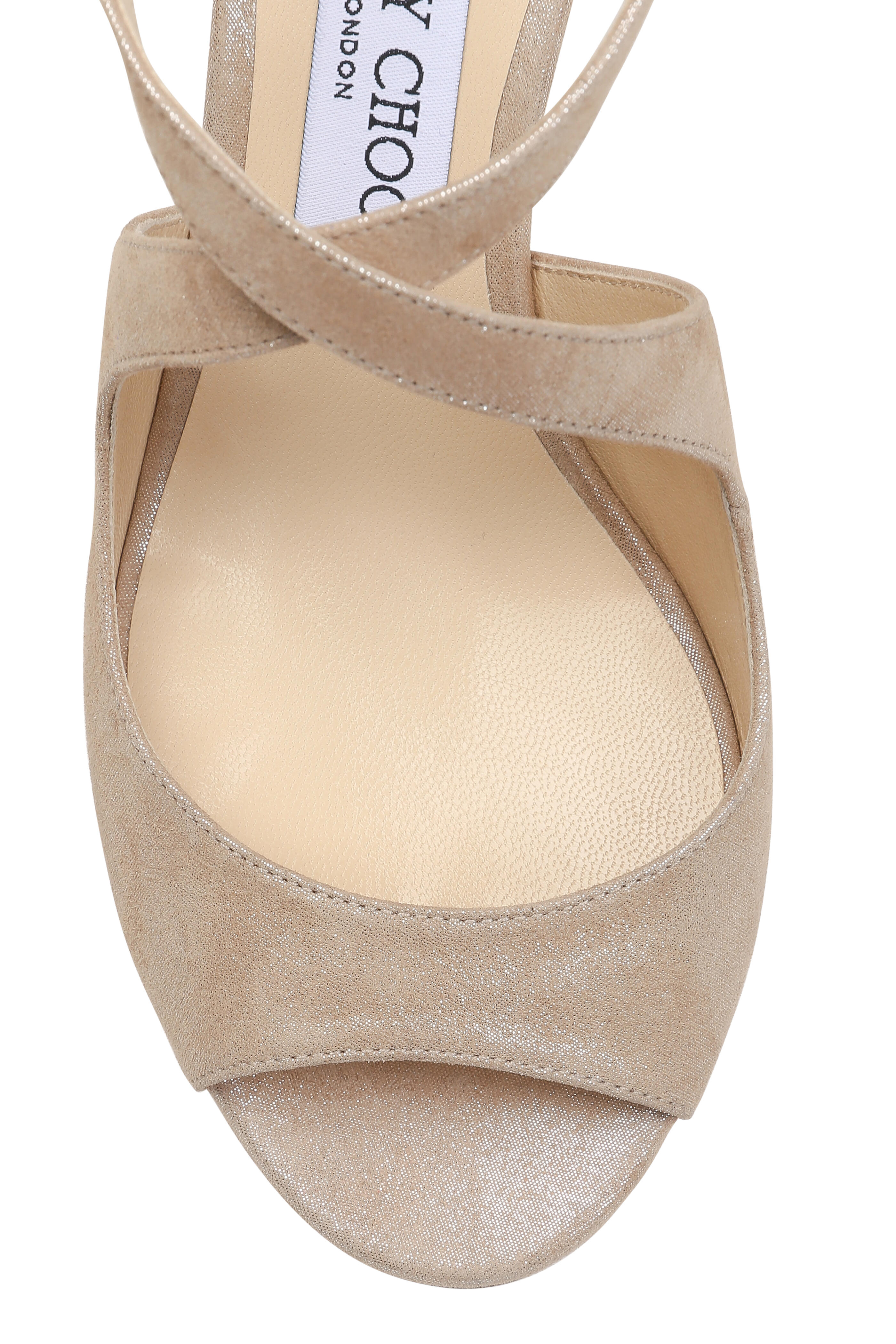 Jimmy Choo - Emily Sand Shimmer Criss-Cross Sandal, 65mm