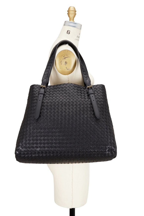 Bottega Veneta - Cesta Black Intrecciato Large Tote Bag