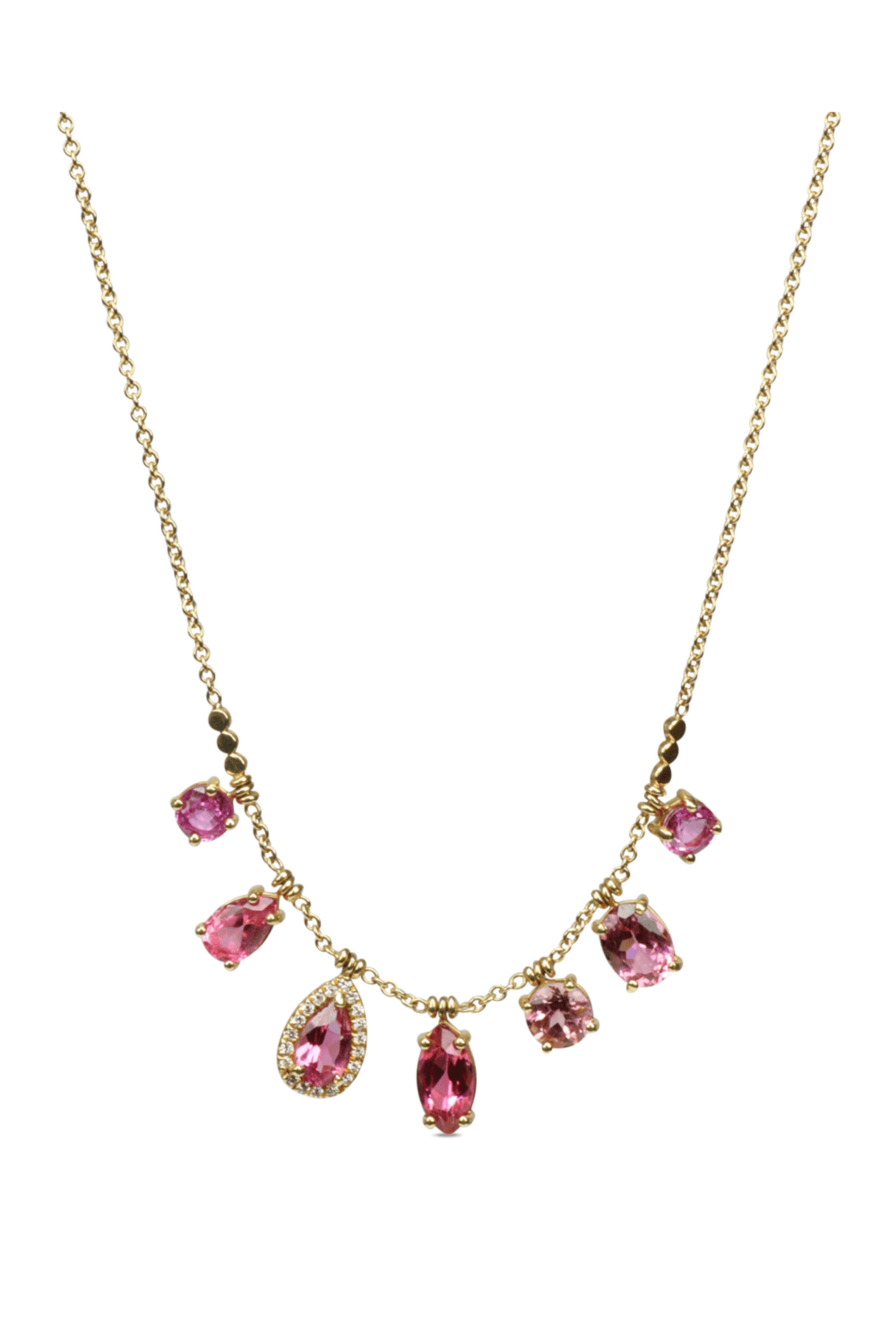 Lauren K - Pink Tourmaline Fringe Necklace