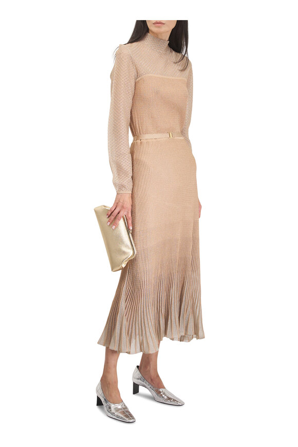 Jimmy Choo Skylar Metallic Gold Clutch - view 7