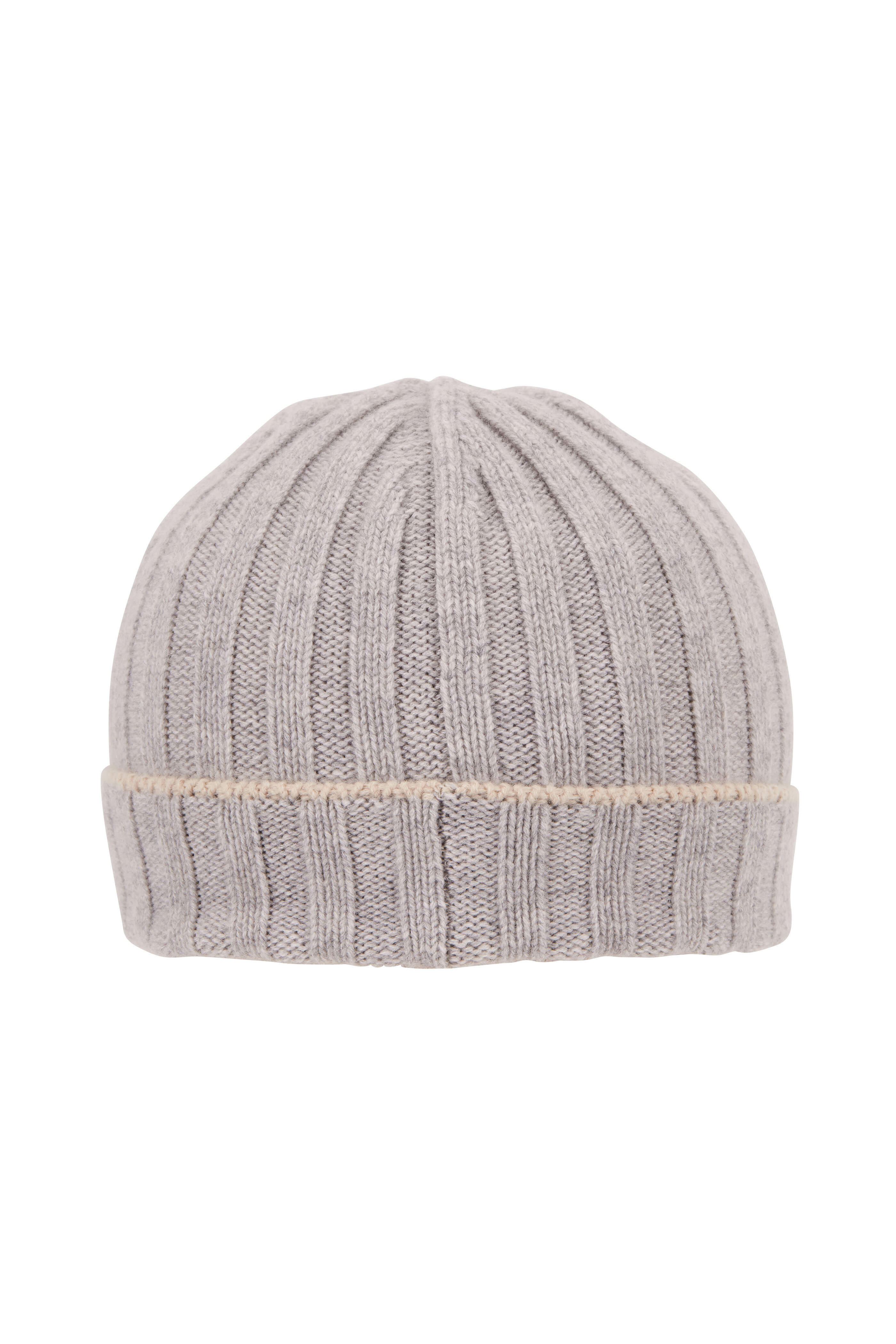 Brunello Cucinelli - Light Gray Ribbed Cashmere Hat