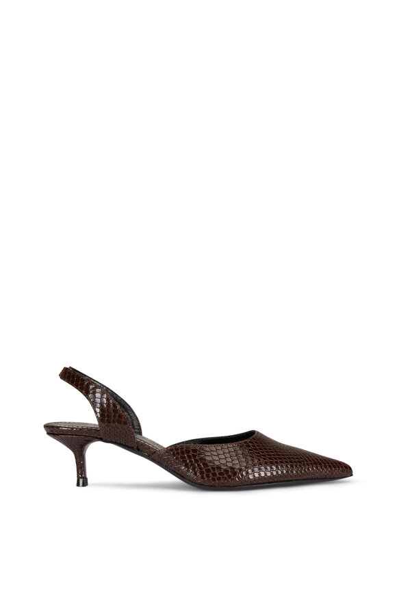 Staud Sebastian Espresso Leather Slingback, 70mm - view 2