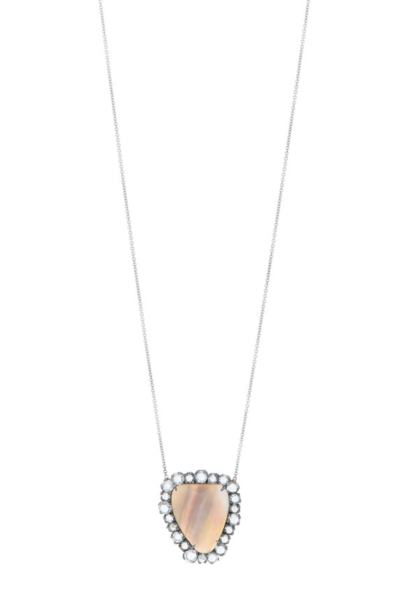 Kimberly McDonald - 18K White Gold Opal & Diamond Pendant Necklace