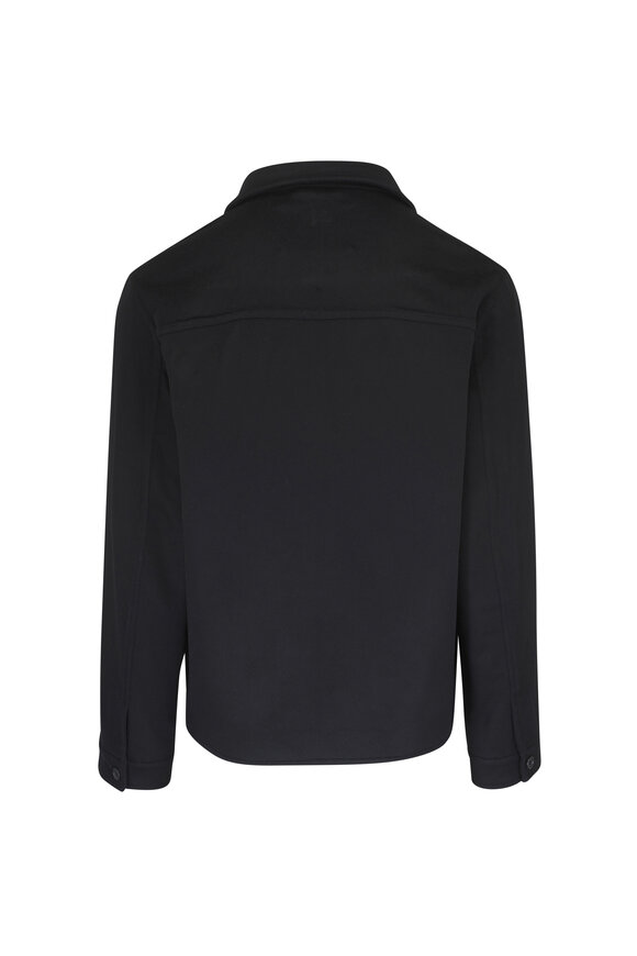 Isaia Black Cashmere Full Zip Bomber Jacket - view 4