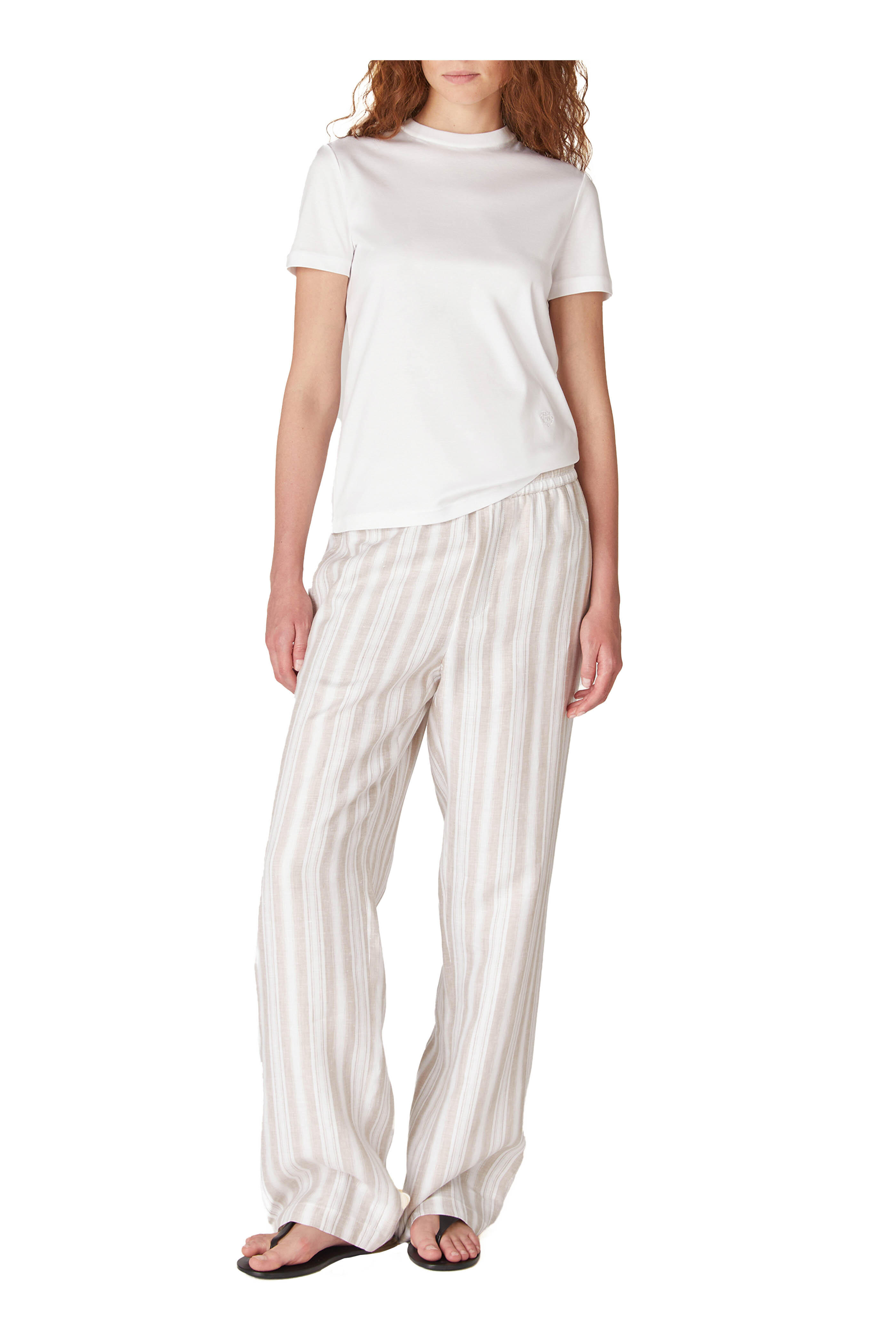 Loro Piana - White Cotton Logo T-Shirt | Mitchell Stores