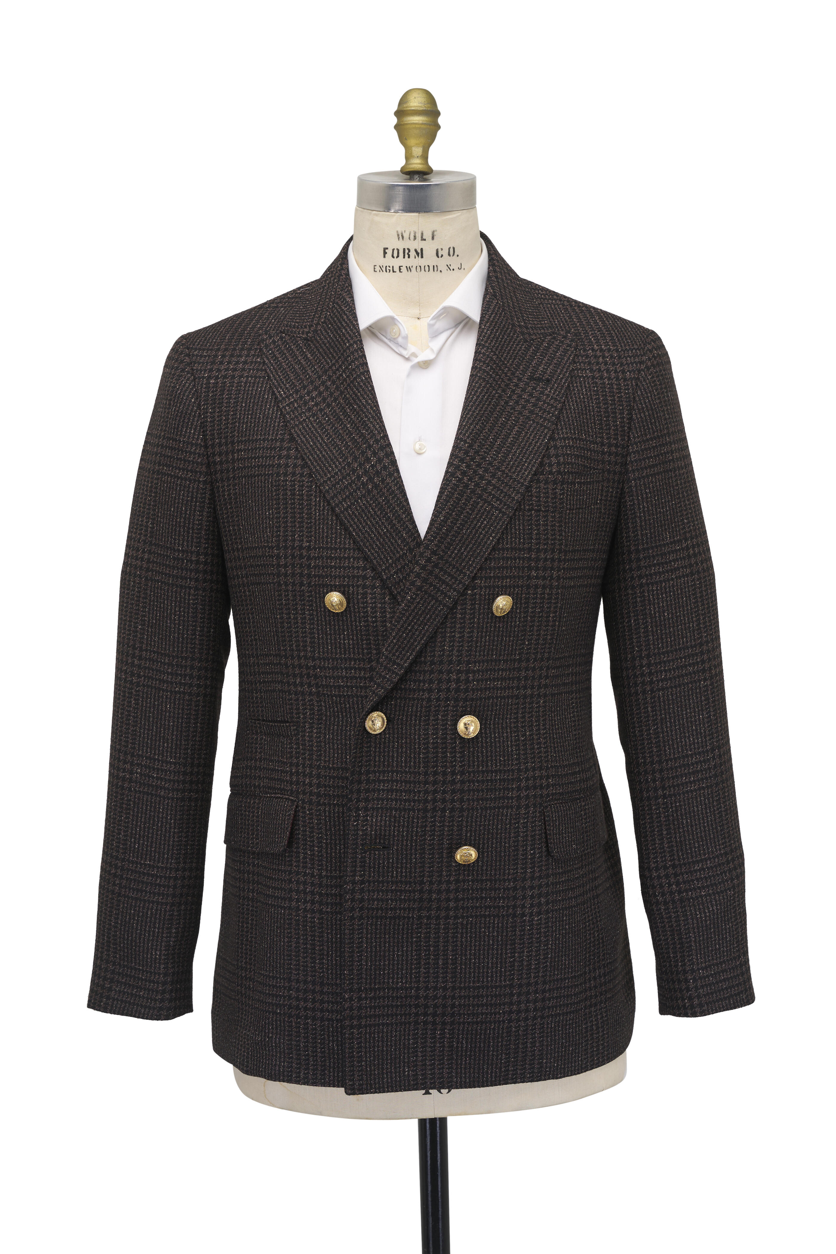 Brunello Cucinelli - Brown Plaid Double Breasted Sportcoat