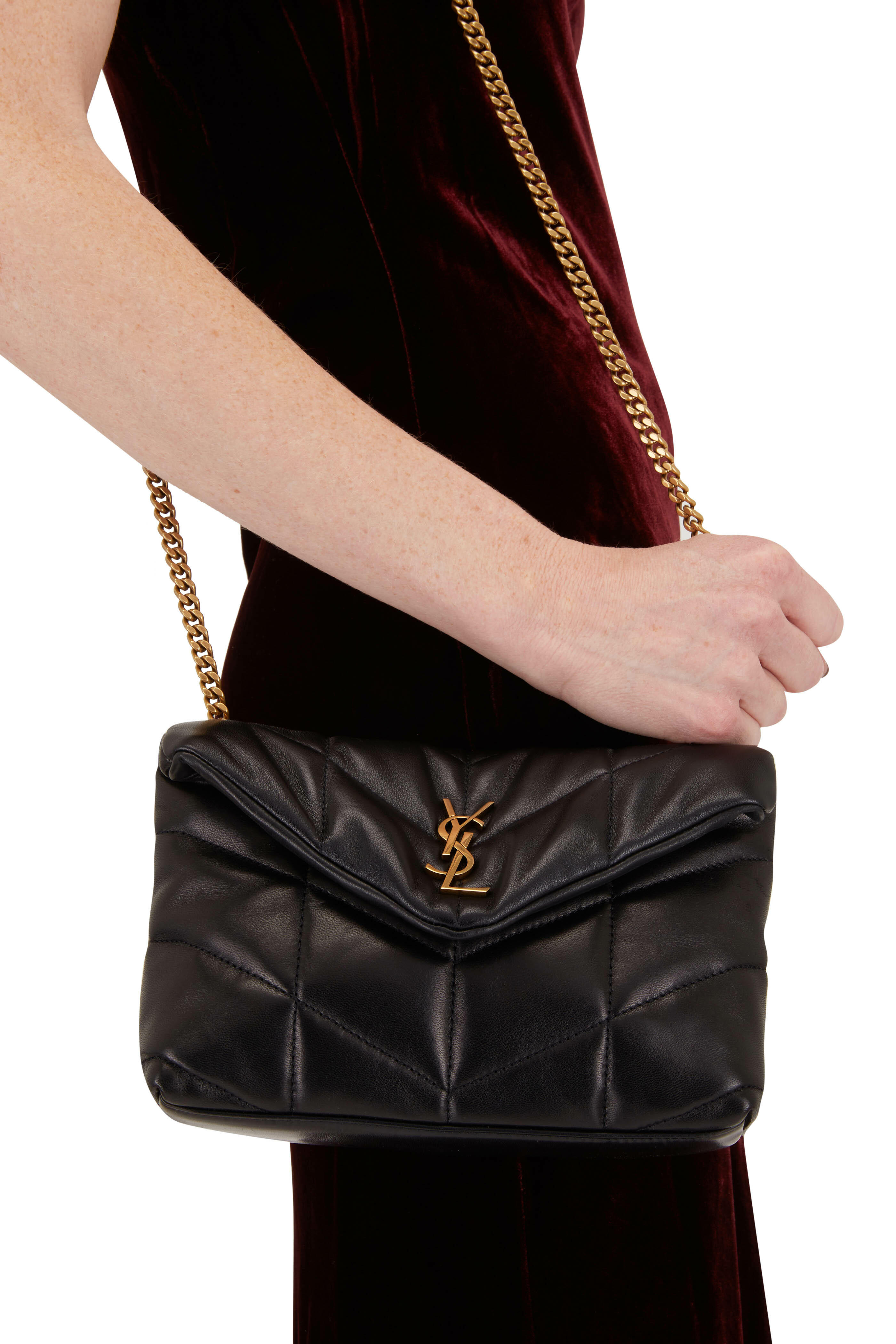 Saint Laurent Black Quilted Leather Loulou Backpack