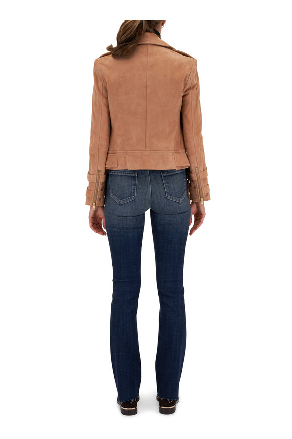 L'Agence - Billie Cappuccino Belted Suede Jacket 