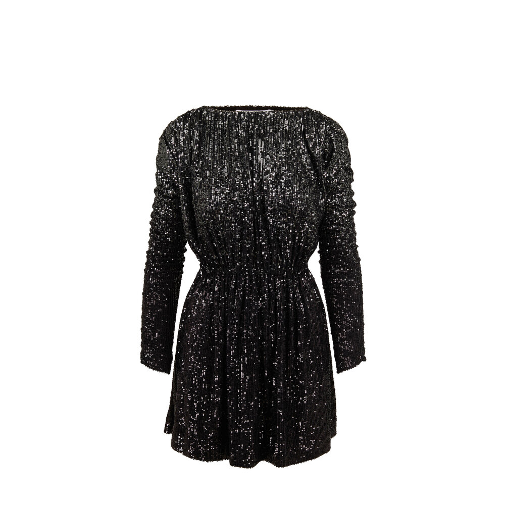 saint laurent glitter dress Saint Laurent Cowl Back Glitter Mini Dress Petite Chrie