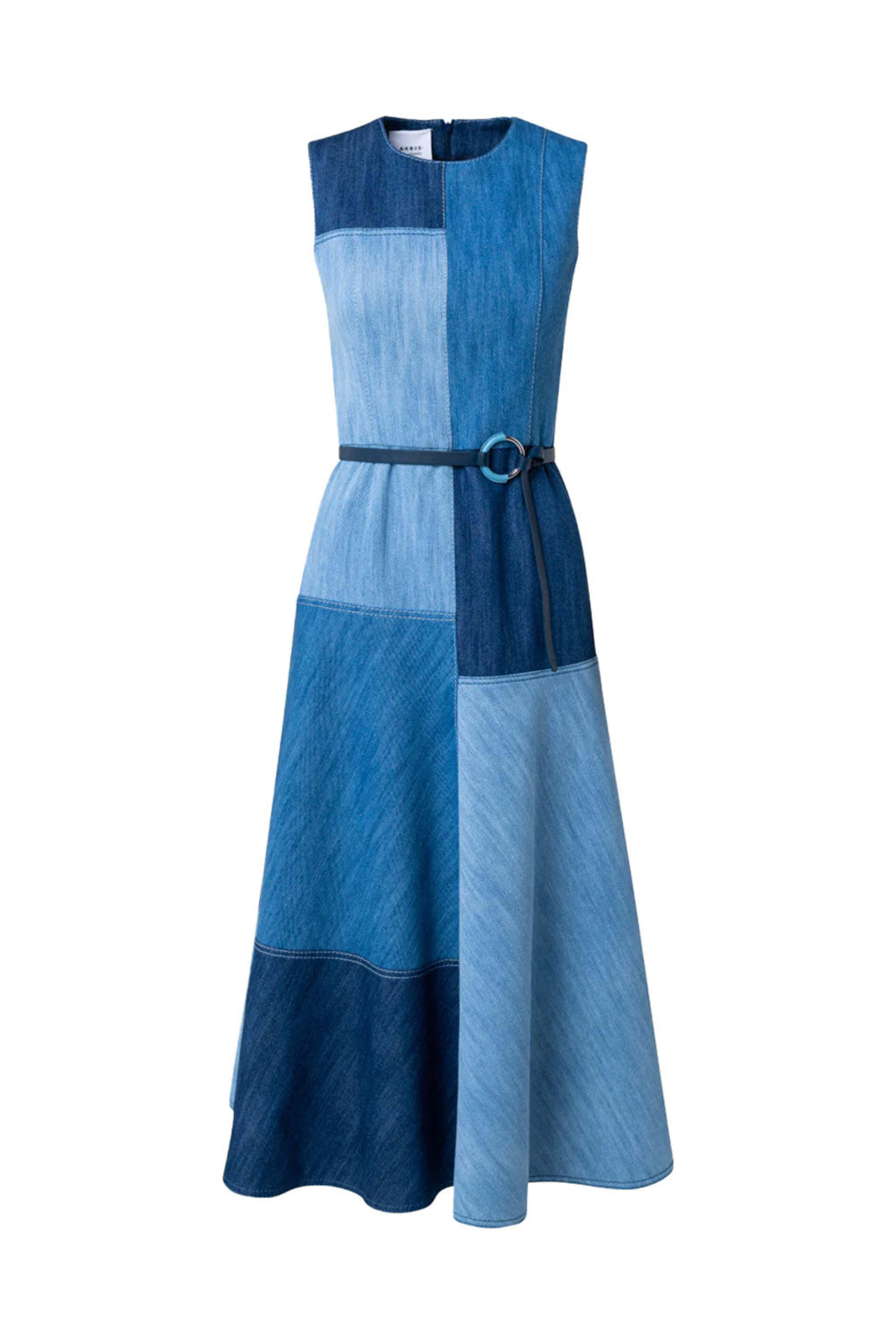 Akris Punto - Denim Patchwork Midi Dress