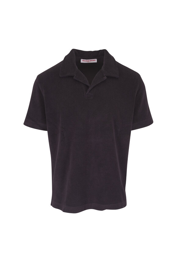 Orlebar Brown Espresso Cotton Towelling Resort Polo - view 1