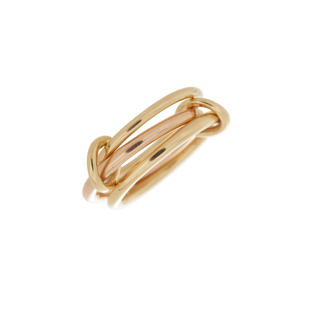 Spinelli Kilcollin raneth 3連リング US7 Spinelli Kilcollin - Yellow & Rose Gold Raneth Three Link Ring