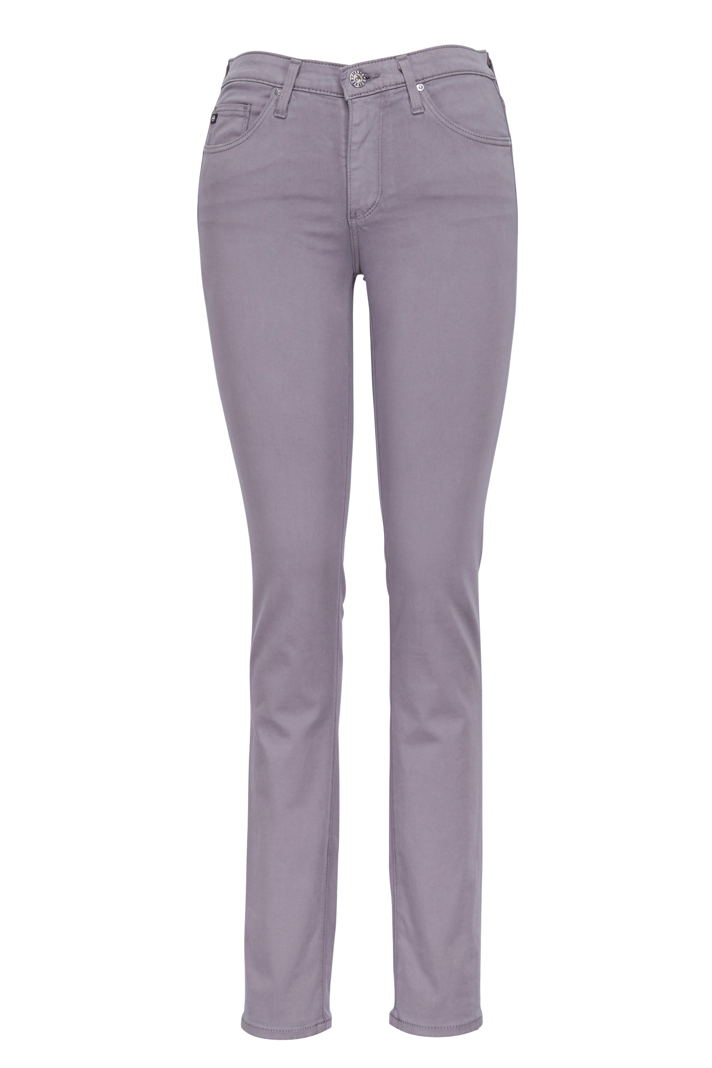 AG - Prima Mid-Rise Cigarette Sateen Light Grey Pant