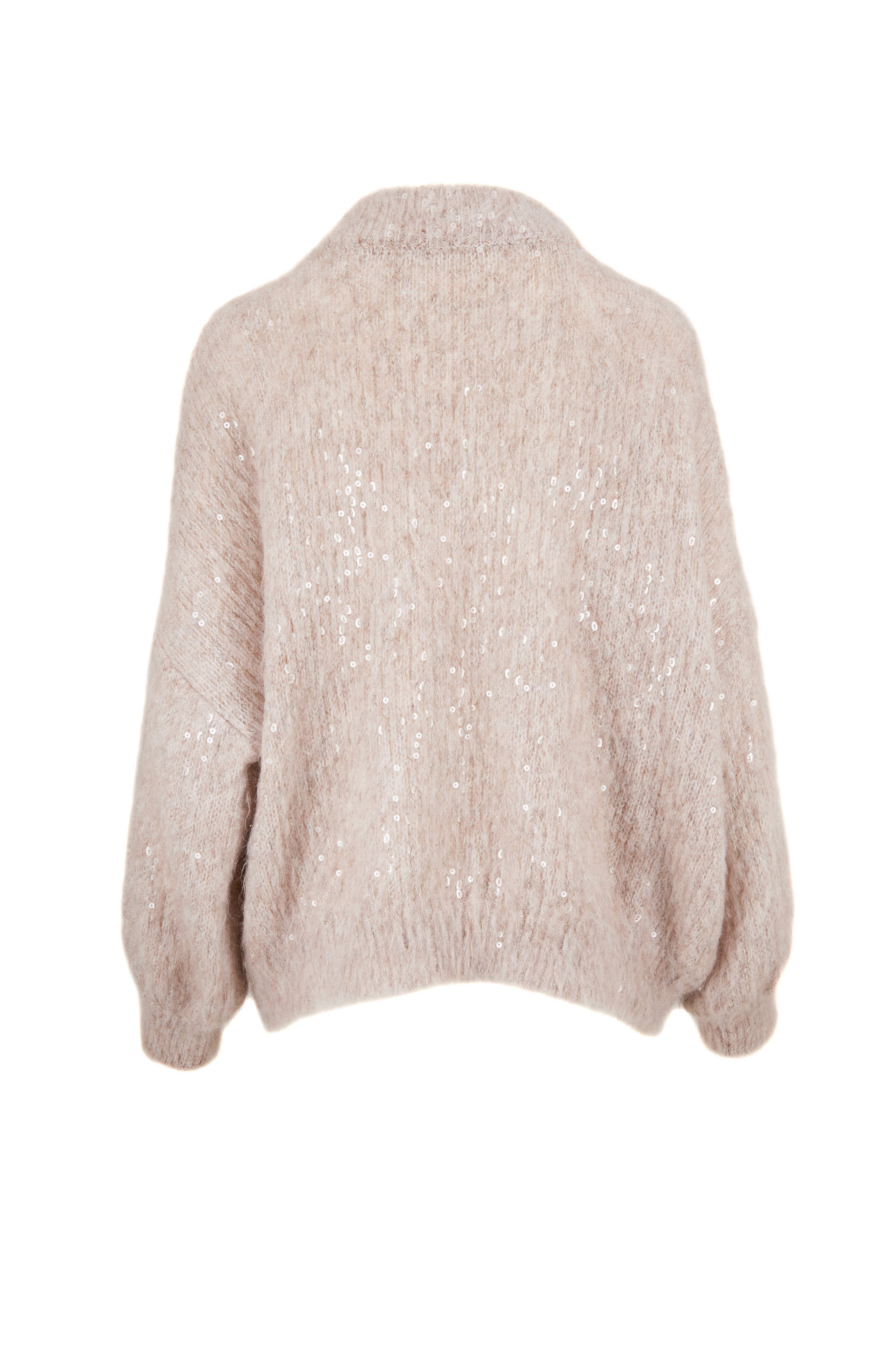Brunello Cucinelli - Taupe Mohair & Alpaca Drop Shoulder Sweater