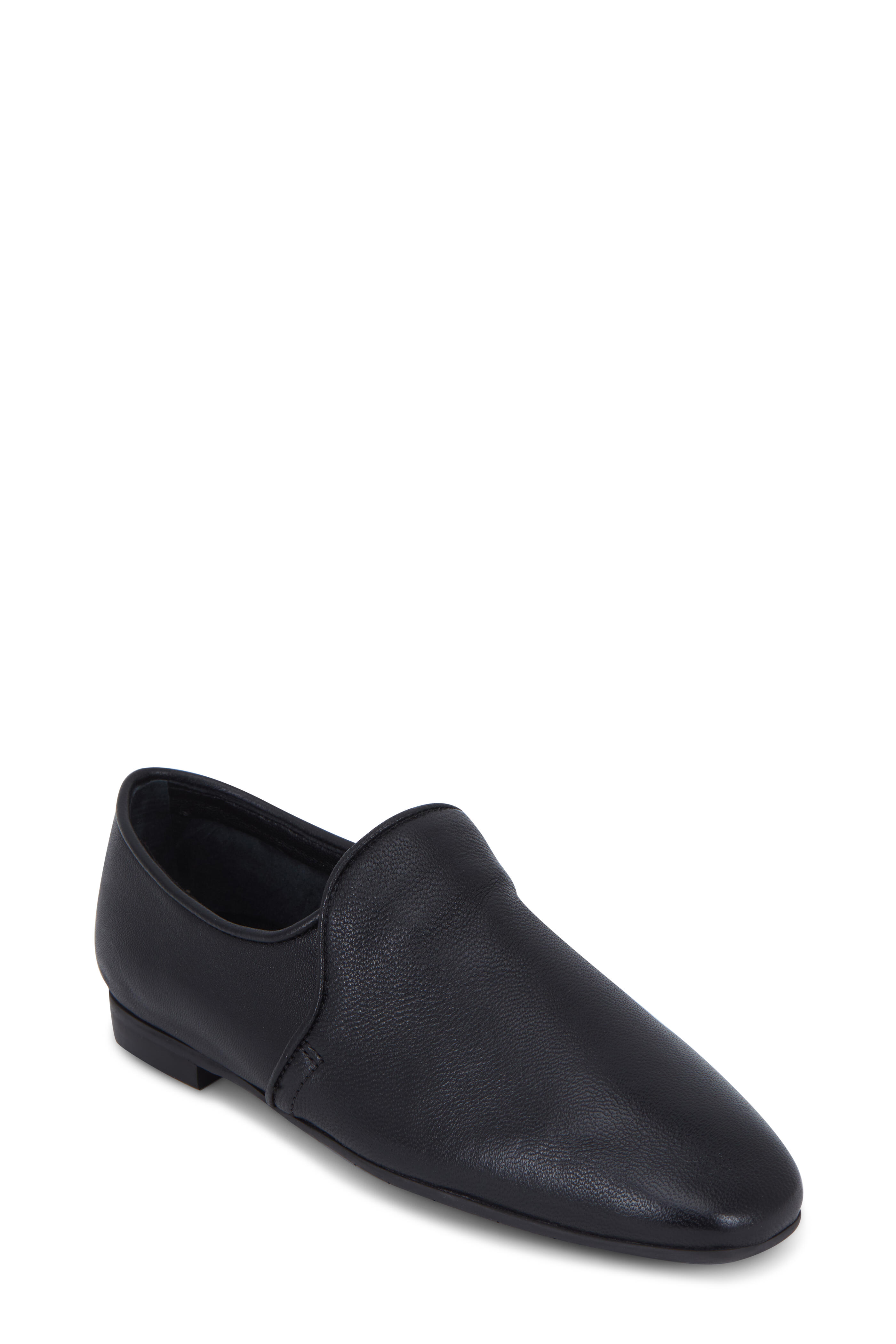 Aquatalia Revy Black Weatherproof Soft Leather Loafer