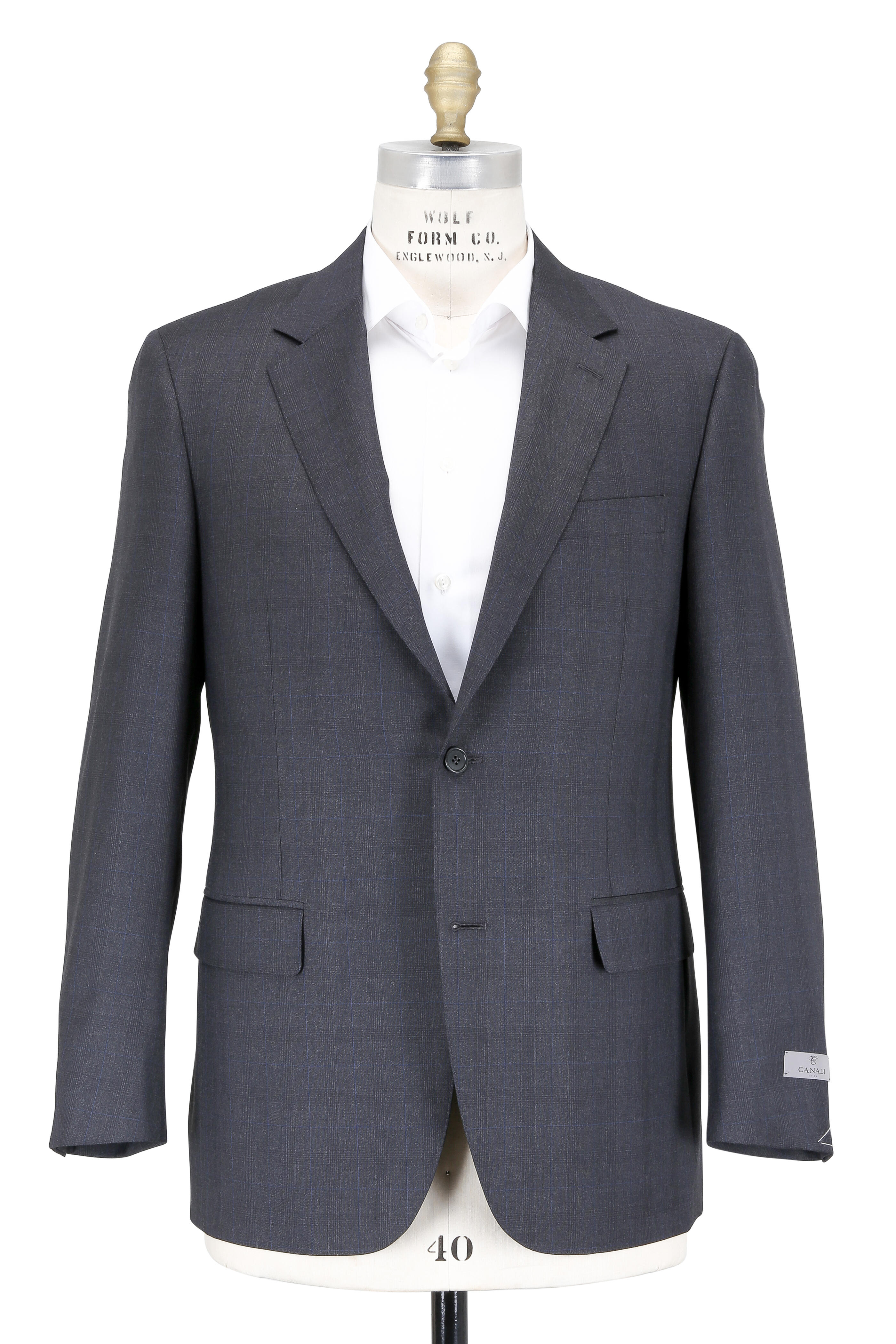 Canali - Charcoal Gray Tonal Plaid Wool Suit | Mitchell Stores