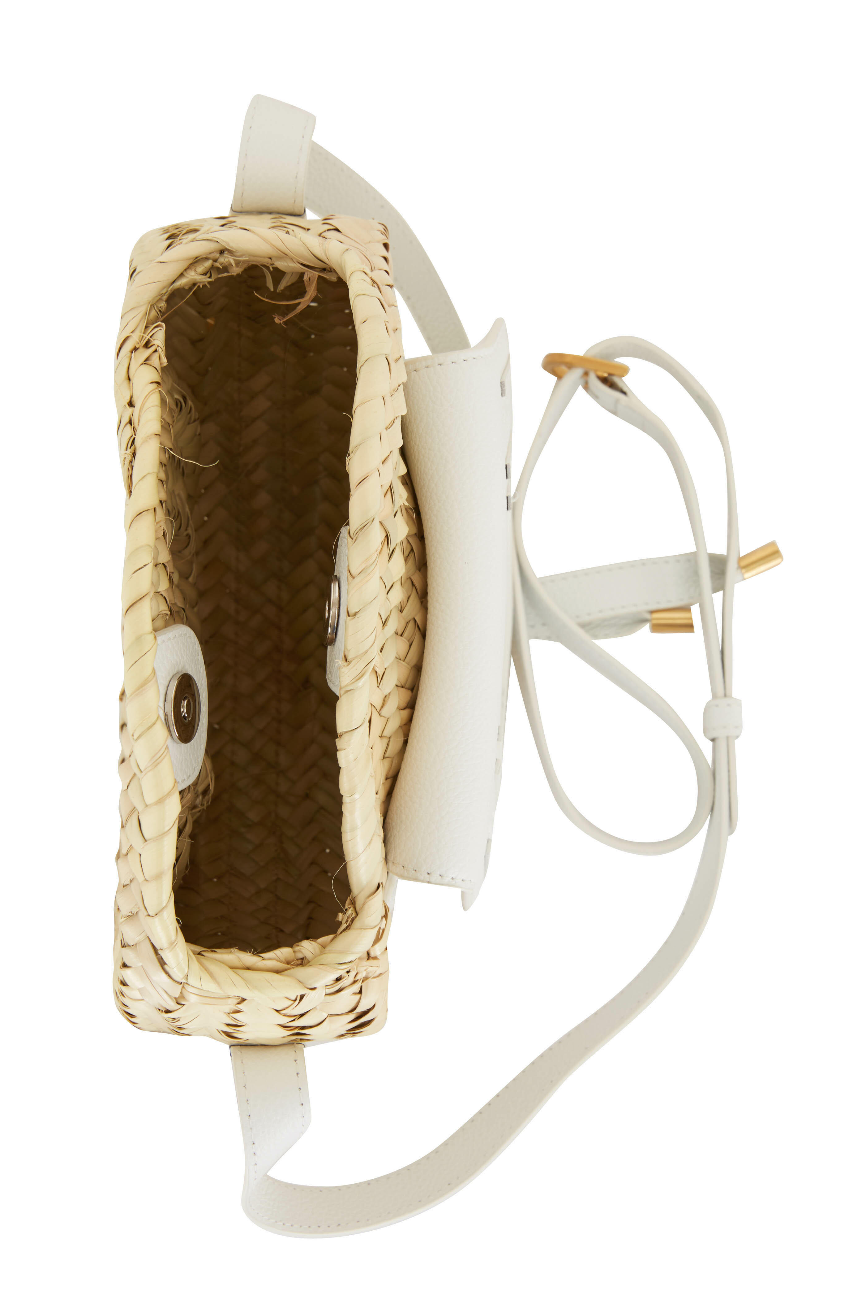 Chloã Women's Marcie White Leather & Raffia Crossbody Bag | by Mitchell Stores