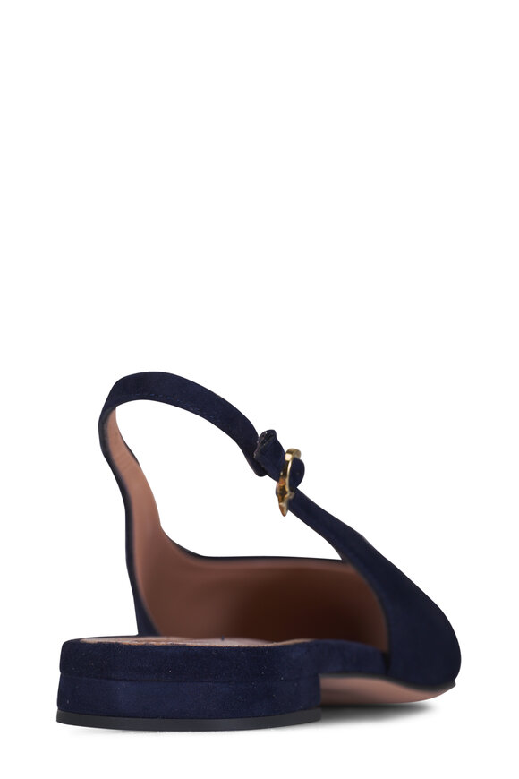 Gianvito Rossi Robbie Navy Suede Slingback - view 4