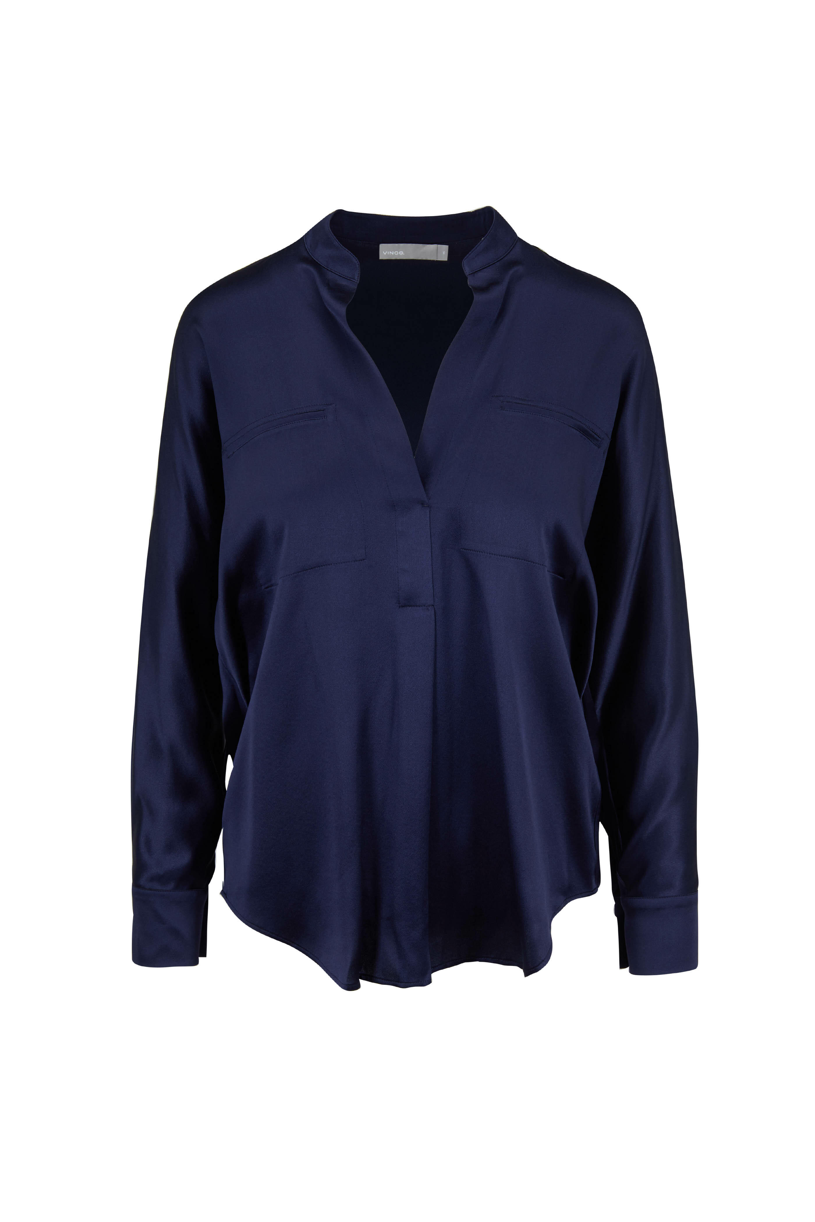 Vince - Marine Blue Silk Blouse | Mitchell Stores