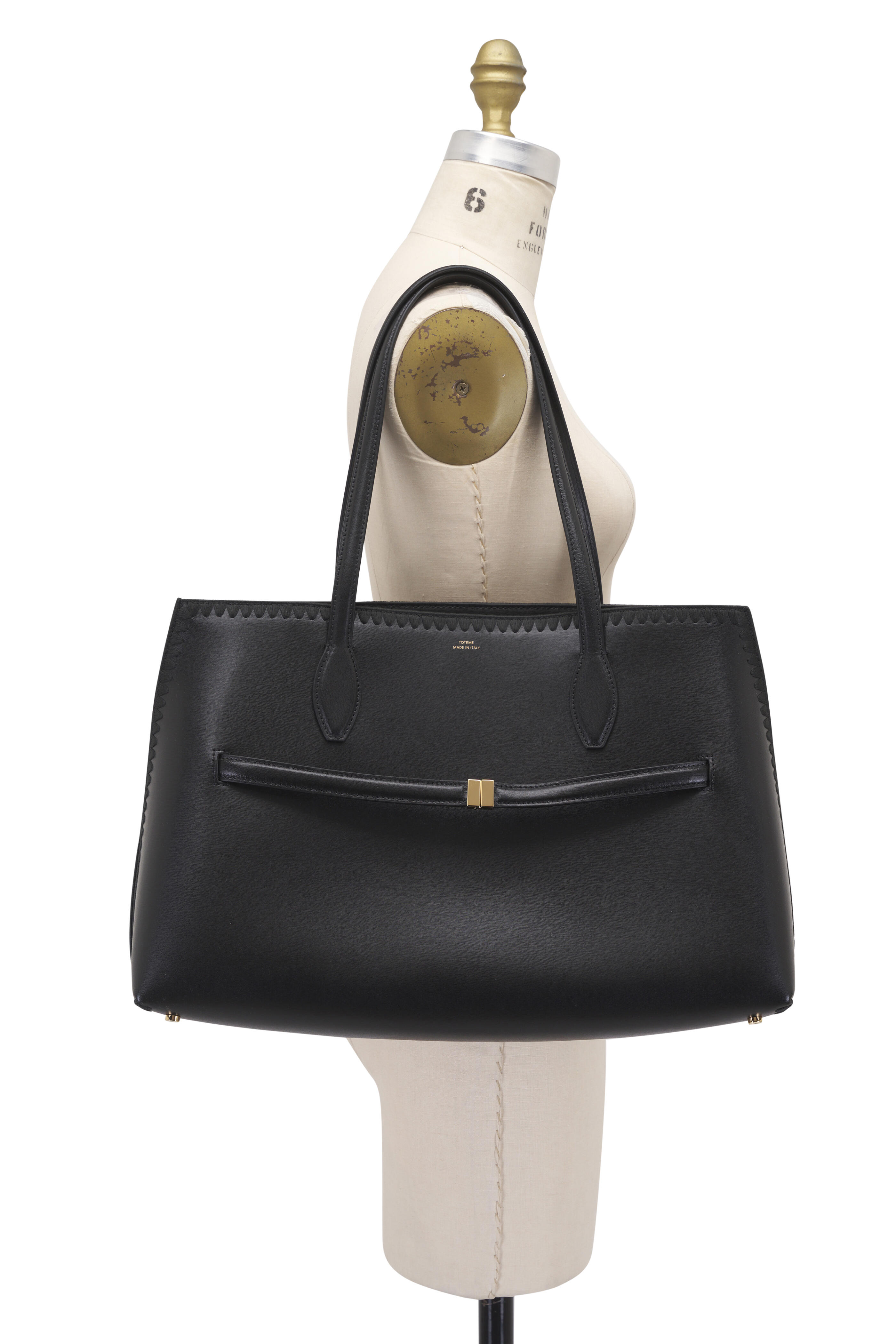 トートバッグ toteme Lounge Shopper Bag - TOTEME - Leather - Black Embroidered leather lounge tote black – TOTEME