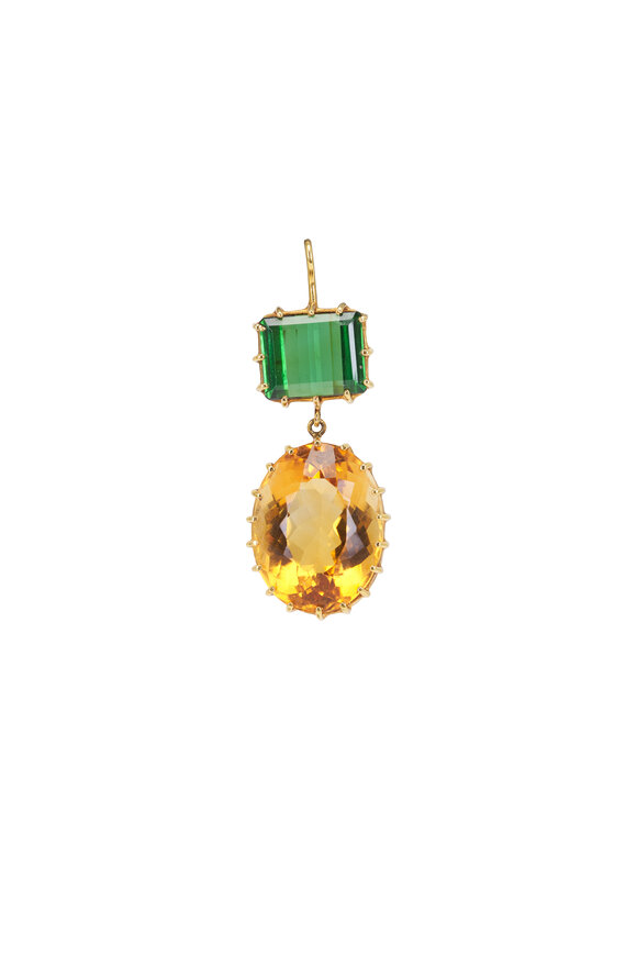 Renee Lewis 18k Yellow Gold Mixed Gemstone Earring - view 2