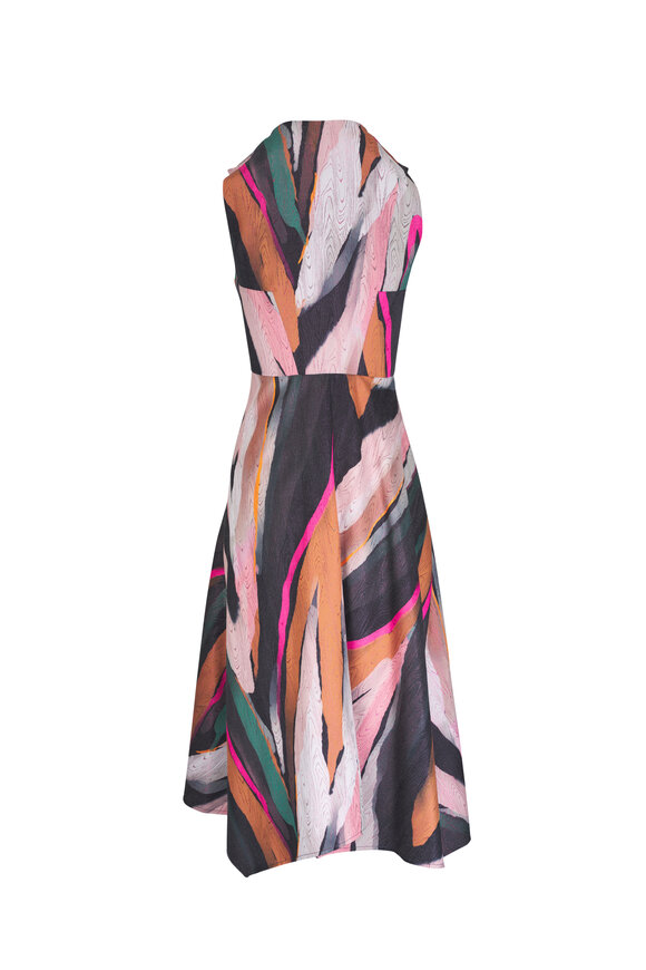 Zero + Maria Cornejo - Wave Multicolor Metallic Jacquard Midi Dress 