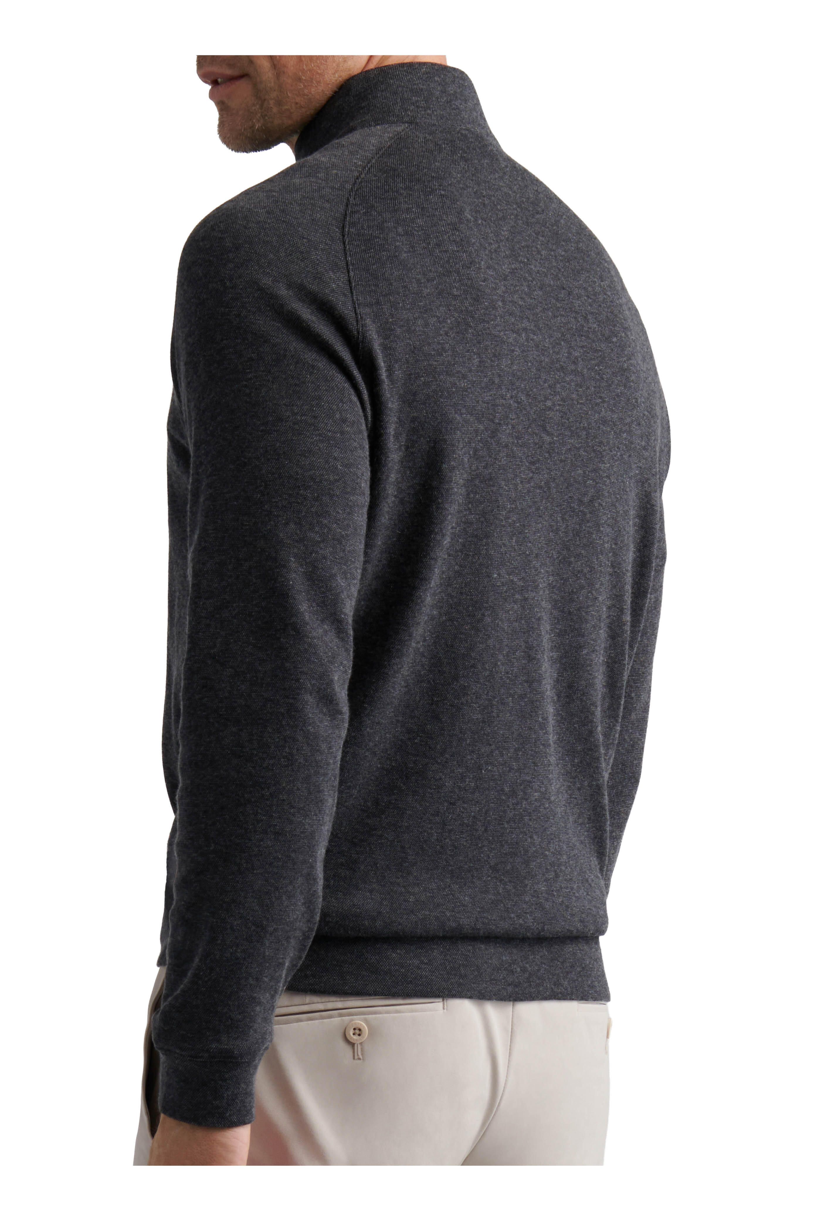 Peter Millar - Birdseye Charcoal Gray Quarter Zip Pullover
