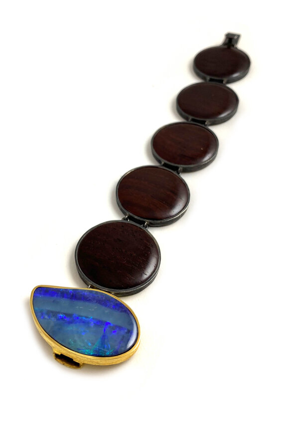 K. Brunini Jewels Opal & Wood Statement Bracelet - view 3