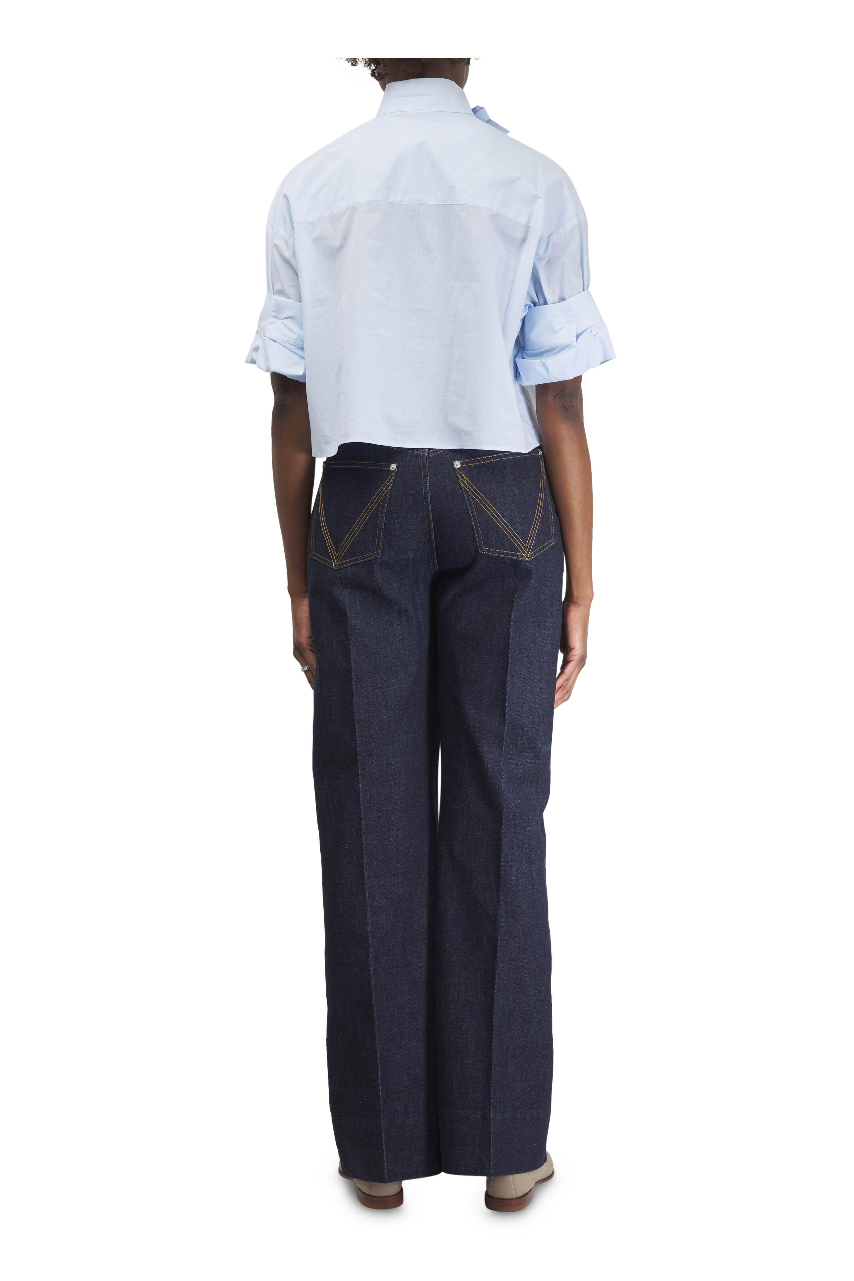 Bottega Veneta - Indigo Blue High-Rise Palazzo Jean