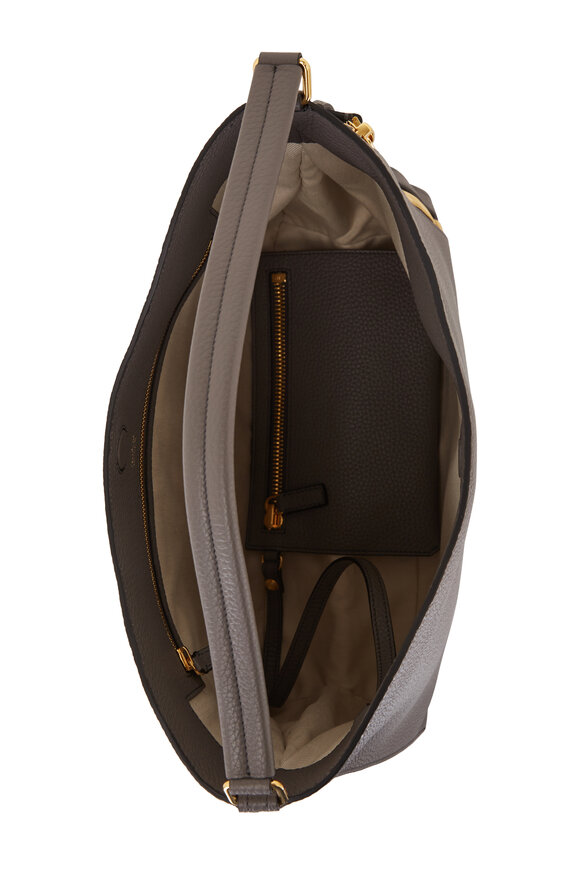 Tom Ford - Alix Graphite Leather Large Hobo