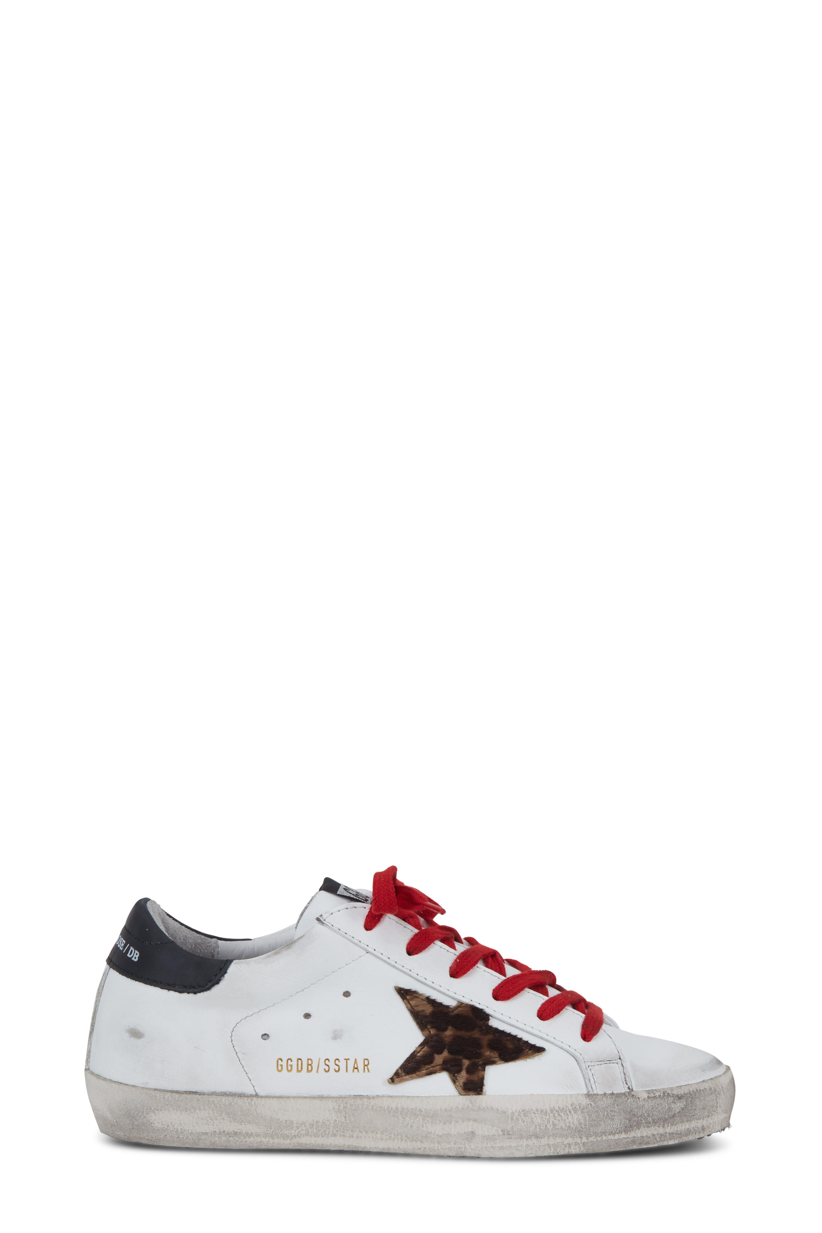 Golden Goose - Superstar White Leather & Leopard Star Sneaker