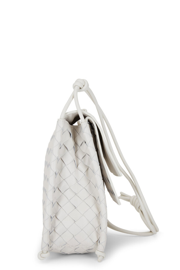 ☆BOTTEGA VENETA☆ FLAP S Intrecciato ショルダーバッグ WHITE Bottega Veneta - White Woven Leather Double Flap Crossbody Bag