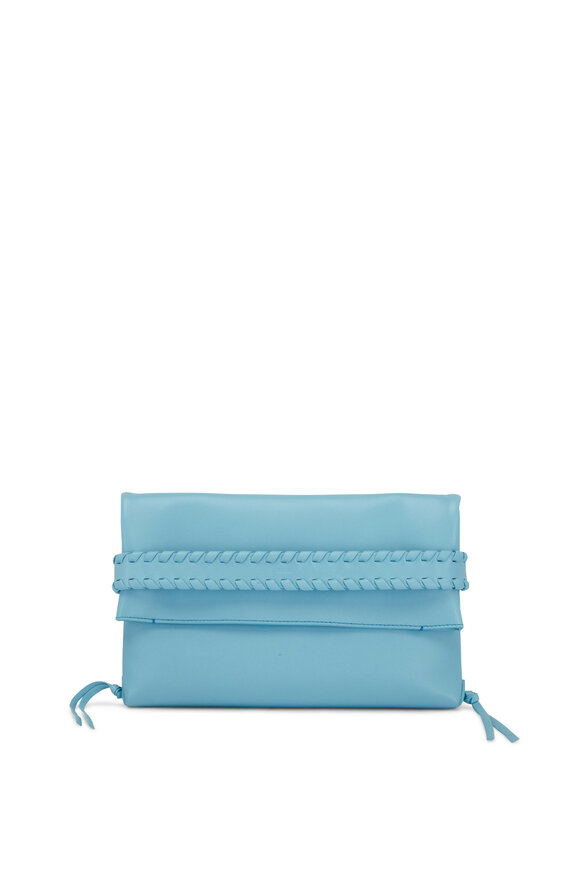 Chloé - Mony Topaz Blue Leather Whipstitch Clutch