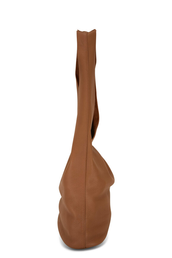 The Row - Bindle Three Caramel Grained Leather Hobo