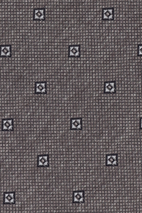 Geoff Nicholson Beige Geometric Print Silk Necktie - view 2