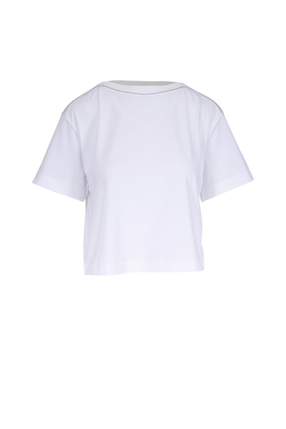 Brunello Cucinelli White Monili Cotton T-Shirt