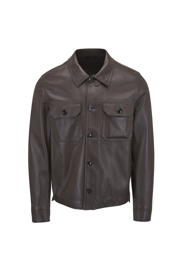 ジャケット TOM FORD JACKET (GI2994FAX1194 IG052) Tom Ford - Dark Brown Croc Stamped Leather Jacket