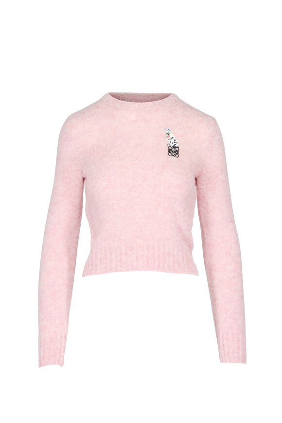 Loewe Wool Pink Cropped Sweater