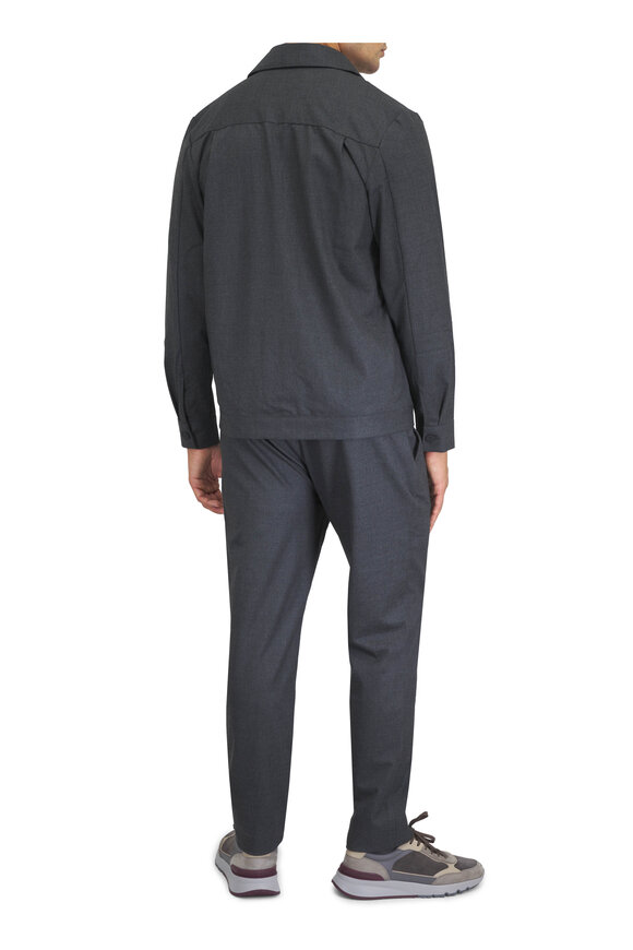 WAHTS Anthracite Soft Wool Pleated Comfort Chino - view 3