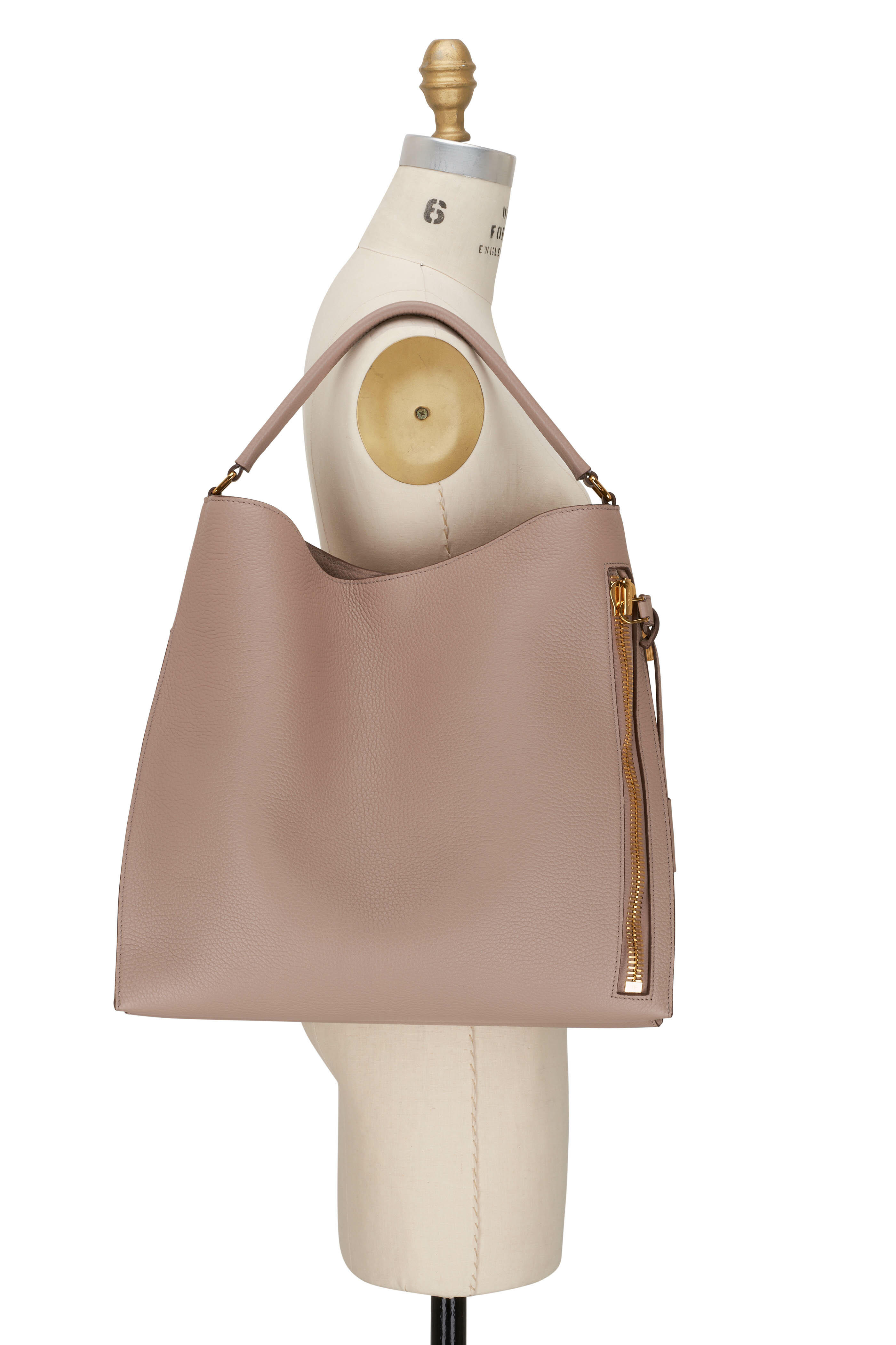Tom Ford Women's Large Alix Leather Hobo Bag - Silk Taupe