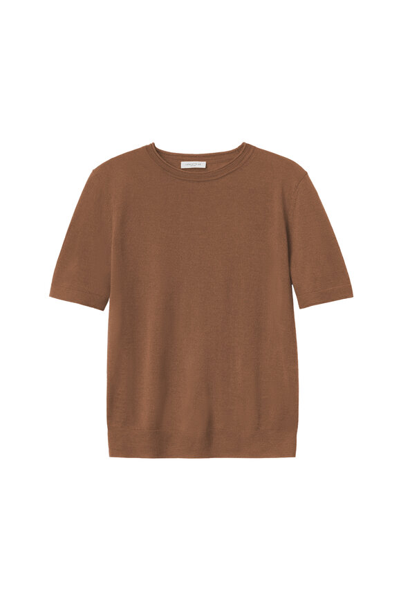 Lafayette 148 New York Vicuna Cashmere Crewneck Short Sleeve Sweater - view 1
