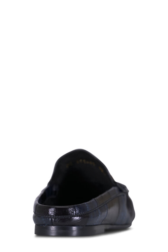 Saint Laurent Le Loafer Navy Blue Leather Mule - view 4