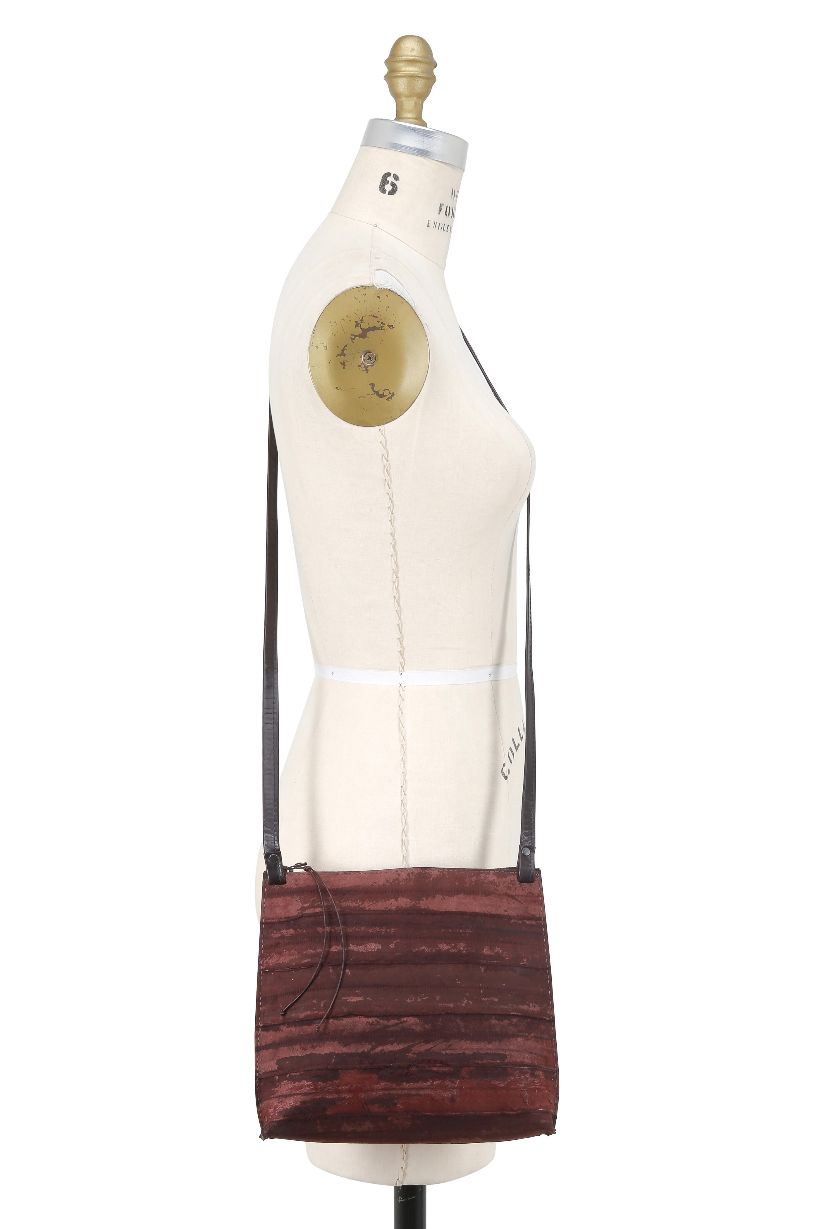 B May Bags - Espresso Reverse Eel Large Strappy Pouch