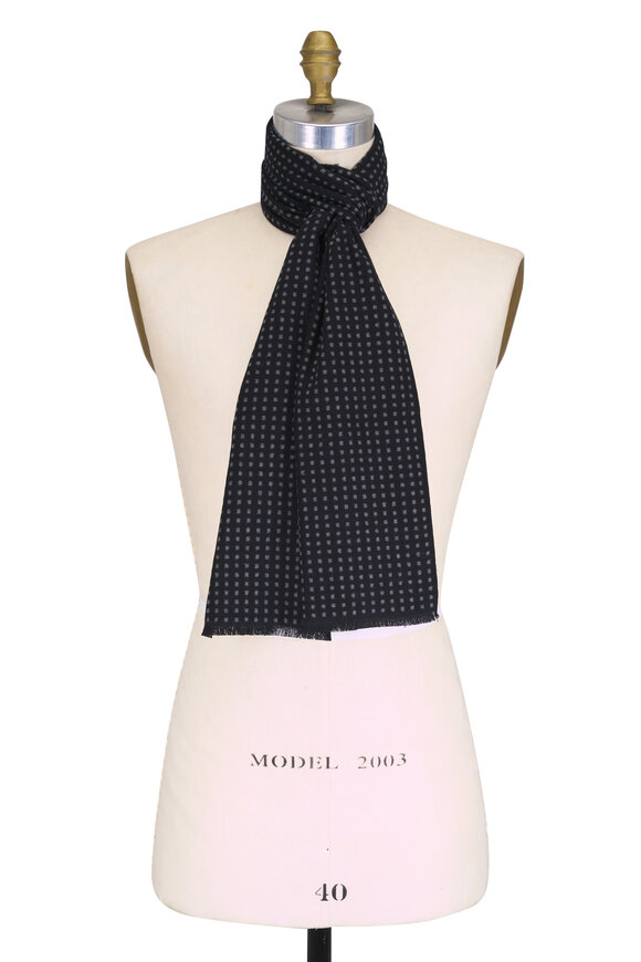 Chelsey Imports Black Dot Print Silk Scarf - view 1