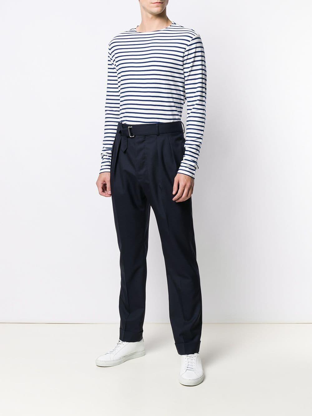 Officine Generale - Pierre Navy Fresco Wool Darted Pants