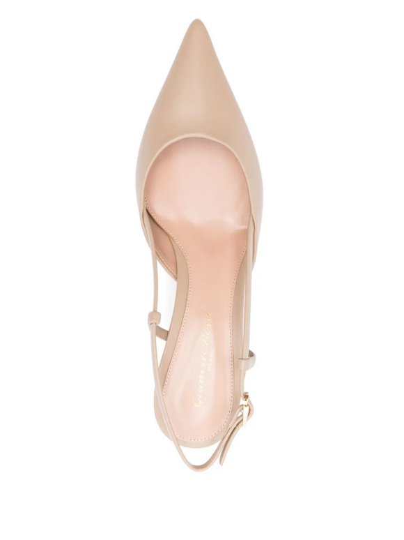Gianvito Rossi Ascent Sand Leather Slingback, 55mm - view 7
