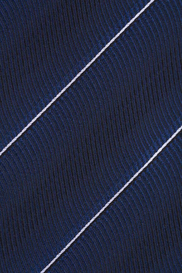 Tom Ford Navy Blue Stripe Silk Necktie - view 2