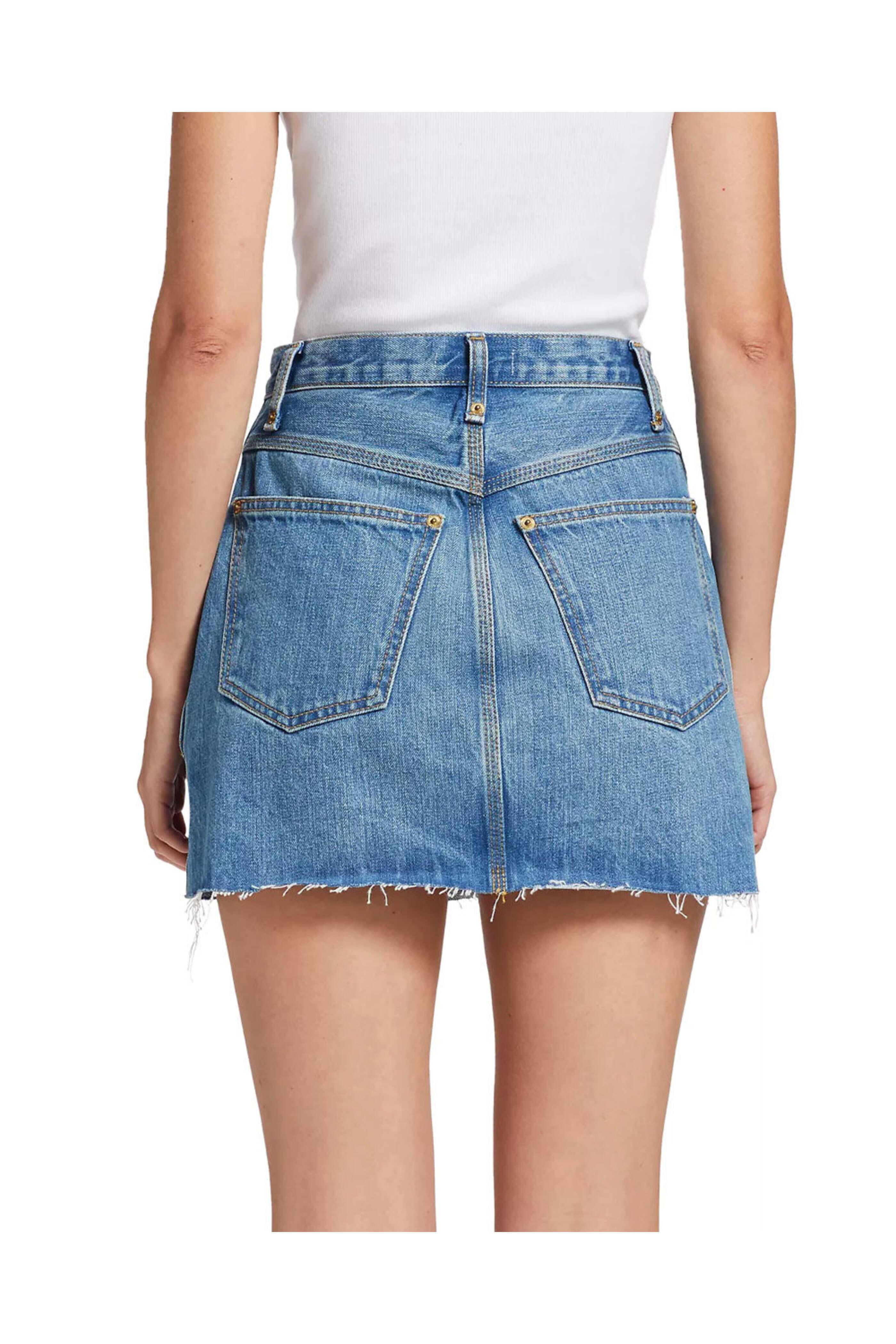 Re/Done - Workwear Skirt in Wasted Indigo