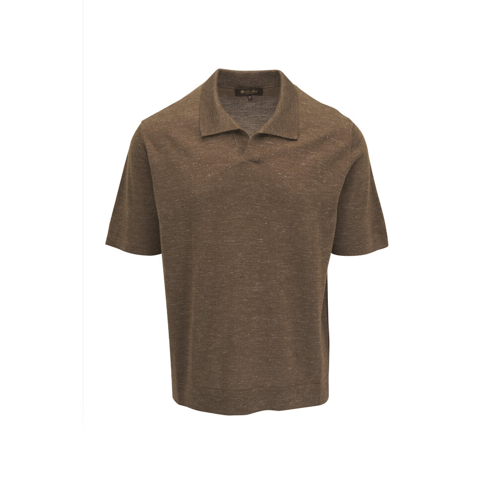Loro Piana グリーントップス Loro Piana - Tundra Green Linen Polo